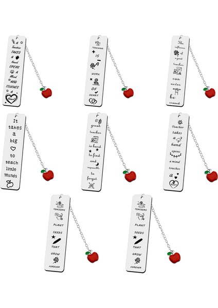 Stil 4 Paslanmaz Çelik Metal Kitap Ayracı Apple Kolye ile Öğrenci Öğretmen Yazı Okuma Imi Öğrenme Malzemeleri Öğretmenler Günü Hediyesi (Yurt Dışından) modelleri