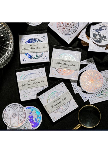 Stil 4 Perakende Vintage Gece Yarısı Yıldız Ay Bloknot Malzeme Kağıt Paketi Dergisi Scrapbooking Not Defteri (Yurt Dışından) fiyatları