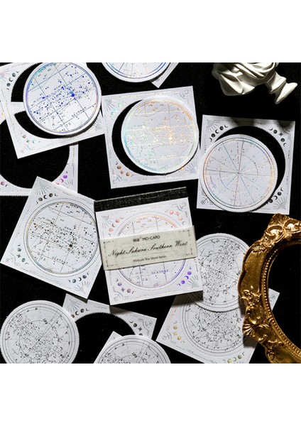 Stil 4 Perakende Vintage Gece Yarısı Yıldız Ay Bloknot Malzeme Kağıt Paketi Dergisi Scrapbooking Not Defteri (Yurt Dışından) fırsatları