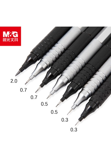 0.5mm Set-Siyah Mg Metal Mekanik Kurşun Kalem Seti Yedekli Siyah Gümüş 0.3,0.5,0.7,0.9mm Sanat Çizim Kroki 2b Kalemler Öğrenci Yazma Araçları (Yurt Dışından) fiyatları