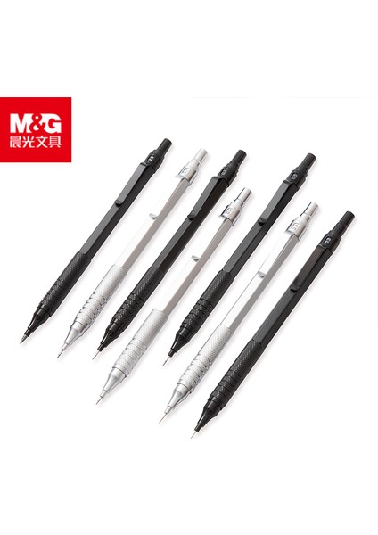 0.5mm Set-Siyah Mg Metal Mekanik Kurşun Kalem Seti Yedekli Siyah Gümüş 0.3,0.5,0.7,0.9mm Sanat Çizim Kroki 2b Kalemler Öğrenci Yazma Araçları (Yurt Dışından) modelleri