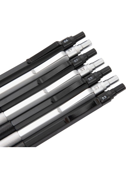 0.5mm Set-Siyah Mg Metal Mekanik Kurşun Kalem Seti Yedekli Siyah Gümüş 0.3,0.5,0.7,0.9mm Sanat Çizim Kroki 2b Kalemler Öğrenci Yazma Araçları (Yurt Dışından) indirimleri