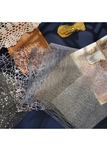 Scz-Dxjwgsb-01 10 Sayfa Şeffaf Örgü Gazlı Bez Özel Malzeme Kağıt A5 Dergisi Dekorasyon Bloknot Dıy Scrapbooking Notları Kağıt Kırtasiye (Yurt Dışından)