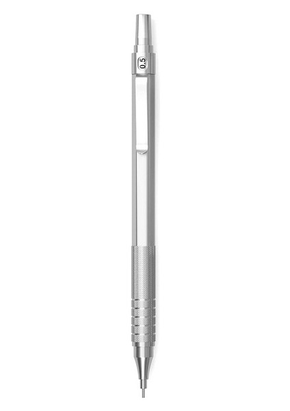 0.5mm-Simli Yüksek Kaliteli 1 Adet Metal Mekanik Kurşun Kalem Gümüş Siyah Düşük Yerçekimi Otomatik Grafit Eskiz Kalem Boyama Sanat Malzemeleri (Yurt Dışından)