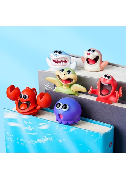 --Hippo 3D Stereo Karikatür Işaretleyici Hayvan Imleri Pvc Okyanus Serisi Mühür Ahtapot Kedi Panda ve Shiba Inu Kırtasiye Çocuklar Için Kitap Ayracı (Yurt Dışından) fırsatları