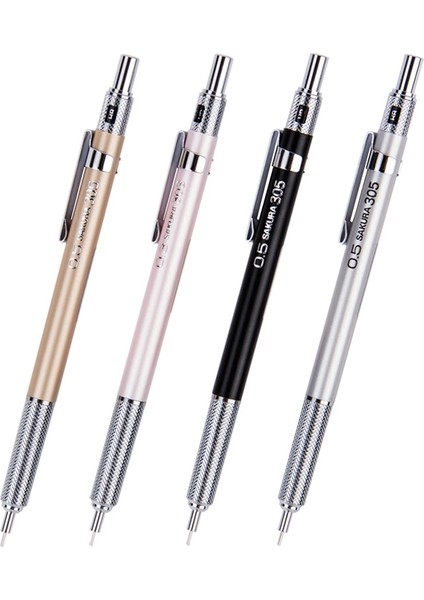 0.5mm Gümüş-Hb Kurşun Metal Kabuk Yazma Otomatik Mekanik Kurşun Kalem 0.3/0.5mm Grafit Çizim Ofis Malzemeleri Sanat Kırtasiye XS-303/305 Sakura (Yurt Dışından) fırsatları