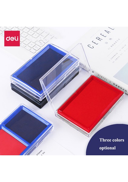 9864-BLUE Deli 9864 9865 Kare Damga Mürekkebi Pedi 85X135MM Damga Pedi Mürekkep Pedi Kırmızı Siyah Mavi Renkler Finans Kırtasiye Mürekkep Pedi (Yurt Dışından) fiyatları