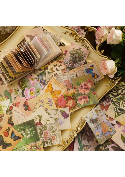 Stil 8 100 Yaprak Vintage El Yazısı Mektup Malzeme Kağıt Çiçek Peri Retro Bloknot Notları Scrapbooking Günlük Dergiler Dıy (Yurt Dışından)