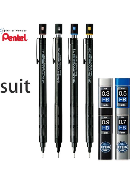 0.3 Artı Bir Dolum Japonya Pentel Mekanik Kalem Seti Grafik 1000 Pro Classic Otomatik Kalem 0.3mm/0.5mm/0.7mm/0.9mm Ofis Okul Kırtasiye (Yurt Dışından)