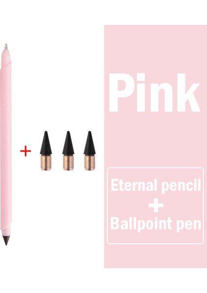 Pembe Yeni Çift Kafa Sınırsız Yazma Ebedi Kalem Hb Nib 1.0mm Siyah Mürekkep Tükenmez Kalem Sanat Resim Yazma Araçları Okul Malzemeleri (Yurt Dışından)