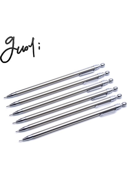 Çelik Renk Guoyi K99 Dıy Mini Metal Otomatik Kalem 0.7mm Öğrenme Ofis Okul Için Uygun Lüks Kırtasiye Hediye Otel Iş Kalemi (Yurt Dışından)