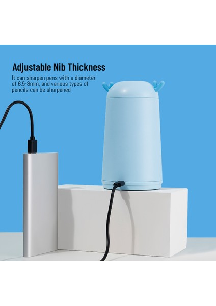 Mavi Tenwin Tip-C Şarjlı Elektrikli Kalemtıraş Yarı Otomatik Şarj Edilebilir Kalemtıraş Ofis Kampüsü Kırtasiye Çocuklar Için (Yurt Dışından) modelleri