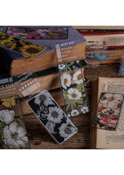 D Journamm 4 Adet/paket Çiçek Kelebek Kitap Ayracı Lazer Gümüş Okul Malzemeleri Yaratıcı Kırtasiye Şeffaf Pvc Estetik Kitap Ayracı (Yurt Dışından) modelleri