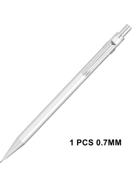 1 Adet 0.7mm Gümüş Şarküteri Metal Mekanik Kurşun Kalem 0.5mm / 0.7mm Kurşun Geri Çekilebilir Siyah Kurşun Kalemler Kırtasiye (Yurt Dışından)