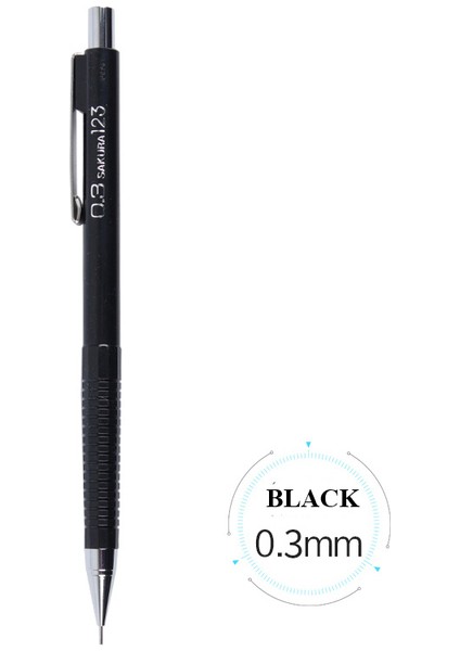 0.3mm Siyah Sakura Öğrenci Mekanik Kurşun Kalem 0.3/0.5/0.7/0.9mm Basın Otomatik Kalem Aktivite Kalemleri Kroki Malzemeleri XS-123/125/127/129 (Yurt Dışından)