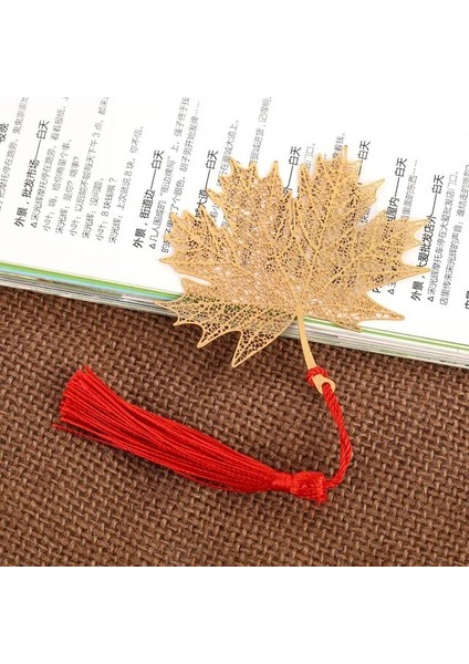 Altın Akçaağaç Yaprağı Içi Boş Metal Kitap Ayracı Öğrenci Kırtasiye Hediye Çin Tarzı Yaratıcı El Sanatları Yaprak Damar Kitaplar Sayfa Işaretleyici (Yurt Dışından)