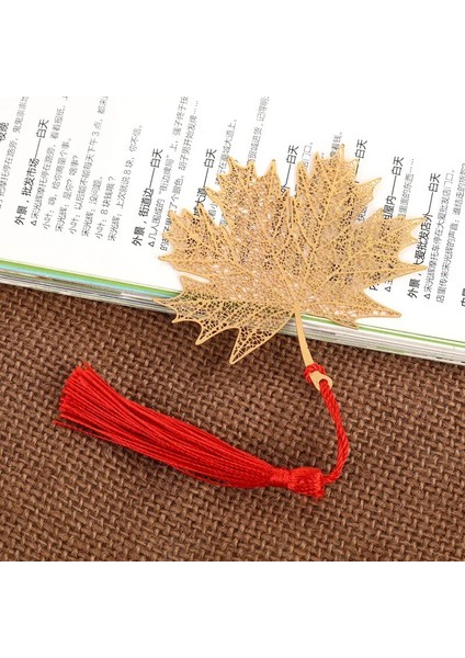 Altın Akçaağaç Yaprağı Içi Boş Metal Kitap Ayracı Öğrenci Kırtasiye Hediye Çin Tarzı Yaratıcı El Sanatları Yaprak Damar Kitaplar Sayfa Işaretleyici (Yurt Dışından) fırsatları