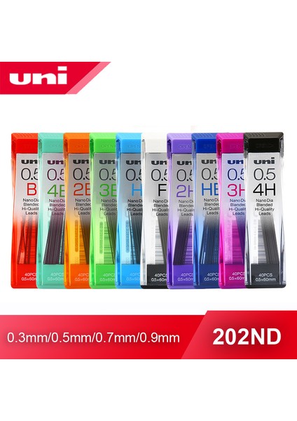 0.7mm H 1 Adet Unı Kurşun 0.3/0.5/0.7/0.9-202ND Nano Elmas Ekstra Sert Otomatik Kalem Yedekler Kalem Kurşun Siyah Kurşun HB2B/2H/3B/4B (Yurt Dışından)