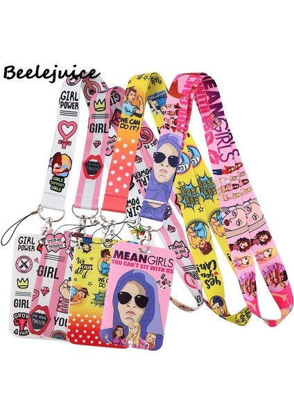 12 Ortalama Kızlar Feminist Kadın Kordon Boyun Askısı Sanat Moda Boyunluklar Otobüs Kımlık Adı Çalışma Kartı Tutucu Aksesuarları Süslemeleri Çocuklar Hediye (Yurt Dışından)