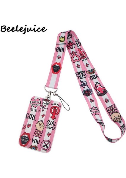 12 Ortalama Kızlar Feminist Kadın Kordon Boyun Askısı Sanat Moda Boyunluklar Otobüs Kımlık Adı Çalışma Kartı Tutucu Aksesuarları Süslemeleri Çocuklar Hediye (Yurt Dışından) indirimleri