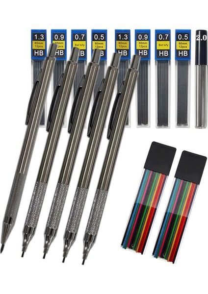 5 Kutu Dolum 0.7 0.5/0.7/0.9/1.3/2.0 mm Metal Sanatçı Mekanik Kurşun Kalem Kurşun Hb 2b Çizim Basın Öğrenci Yazma Eskiz Öğrenme Kırtasiye (Yurt Dışından) fiyatları