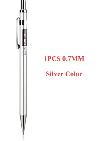 1 Adet Gümüş 0.7mm Deli Metal Mekanik Kurşun Kalem 0.5/0.7mm Öğrenci Aktivite Kalemi ile Kauçuk Kalem Çekirdek Boyama Yazma Kalem Çocuk Kırtasiye (Yurt Dışından)