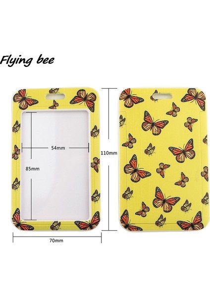 Stil 6 Flyingbee X1287 Monarch Kelebek Kordon Kredi Kartı Kımlık Tutucu Çanta Öğrenci Kadın Seyahat Bankası Otobüs Kartvizit Kapağı Rozeti (Yurt Dışından)
