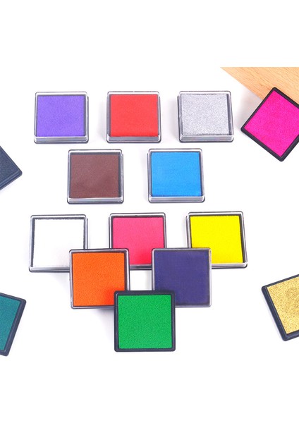 Gümüş Mürekkep Pedi Çok Renkli Zanaat Planlamacılar Için Dıy Scrapbooking Pullar Günlüğü Parmak Rengi Grafiti Sevimli Kauçuk 4x4 Damga Pedi (Yurt Dışından)