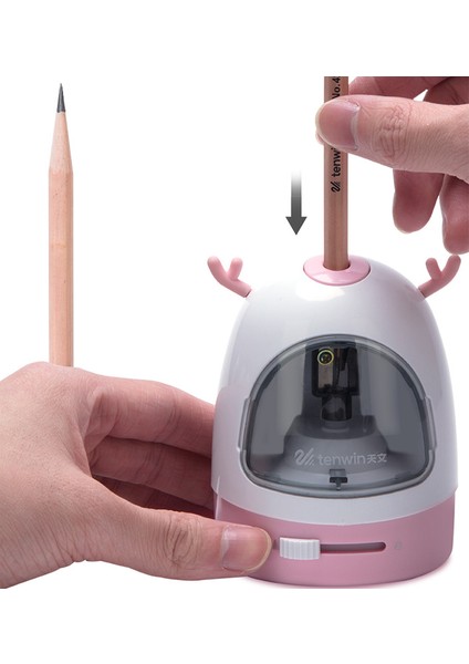 8017-TAM Pembe Kawaii Otomatik Kalemtıraş Sevimli Elektrikli Sürgülü Vites Anahtarı Kalemtıraş Kırtasiye Ev Ofis Okul Malzemeleri Yeni (Yurt Dışından) fiyatları