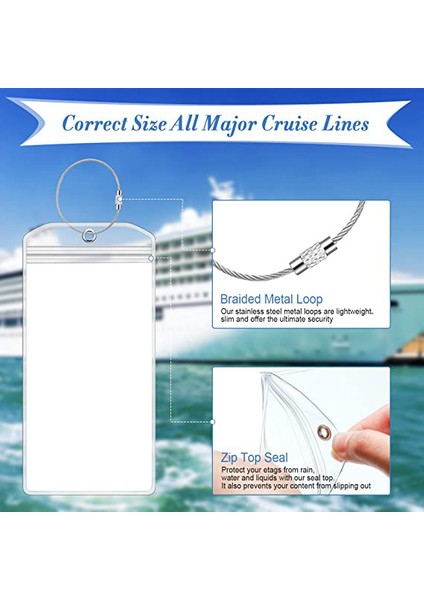 1 Adet 1 Adet Açılıp Kapanabilir Su Geçirmez Şeffaf Bilet Kartı Kılıfı Bagaj Cruise Etiket Tutucu Zip Seal Kılıfı Anahtarlık Çelik Tel Kablo Döngü (Yurt Dışından)