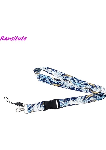 Stil 2 Ransitute R1771 Dalgalar Moda Boyunluklar Kımlık Rozeti Tutucu Otobüs Geçiş Kılıfı Kapak Kayma Bankası Kredi Kartı Tutucu Askı Kart Sahibi (Yurt Dışından)