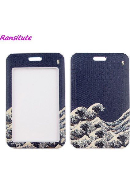 Stil 2 Ransitute R1771 Dalgalar Moda Boyunluklar Kımlık Rozeti Tutucu Otobüs Geçiş Kılıfı Kapak Kayma Bankası Kredi Kartı Tutucu Askı Kart Sahibi (Yurt Dışından) modelleri