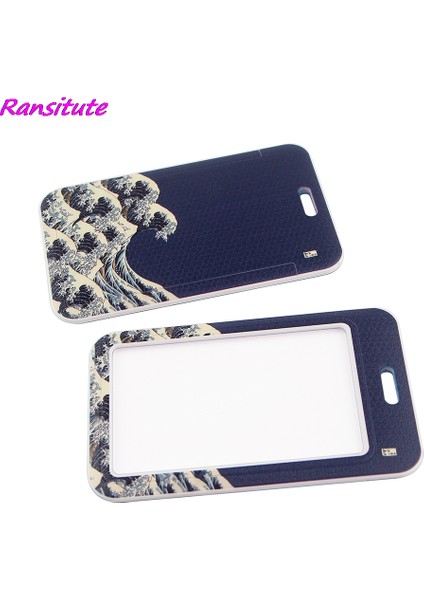 Stil 2 Ransitute R1771 Dalgalar Moda Boyunluklar Kımlık Rozeti Tutucu Otobüs Geçiş Kılıfı Kapak Kayma Bankası Kredi Kartı Tutucu Askı Kart Sahibi (Yurt Dışından) fırsatları