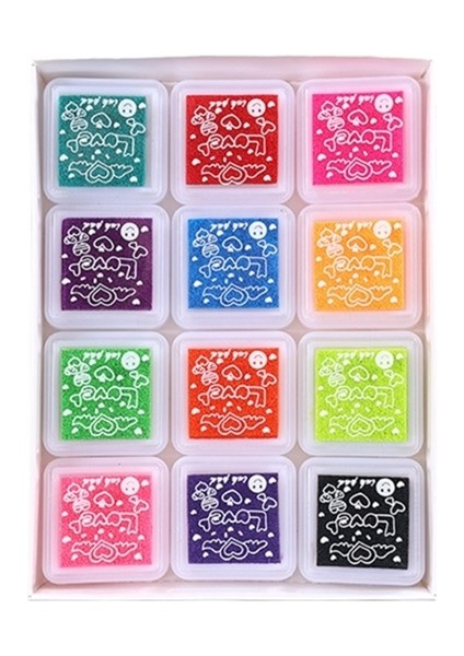 12 Renk Parmak Mürekkep Pedleri Çocuklar Için Yıkanabilir Craft Mürekkep Damga Pedleri 12/24 Renkli Dıy Kauçuk Pullar Kağıt, Scrapbooking, Ahşap Kumaş (Yurt Dışından)