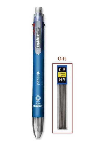 1 Adet Mavi Haile Çok Renkli Kalem 6 In 1 Tükenmez Kalem 5 Renk Tükenmez Kalemler Dolum ve 0.5mm Mekanik Kurşun Kalem Kurşun Ofis Okul Kırtasiye (Yurt Dışından)