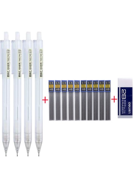0.5 Takım C Plastik Otomatik Mekanik Kalem Seti 0.5 0.7mm 2b Hb Siyah Kurşun Dolum Yazma Sanat Çizim Okul Japon Tarzı (Yurt Dışından) fiyatları
