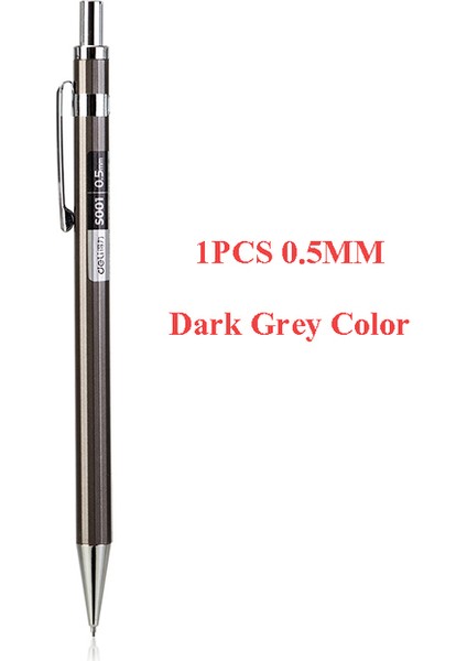 1 Adet Koyu Gri 0.5mm Yüksek Kaliteli Deli Mekanik Kurşun Kalem Tam Metal 0.5mm/0.7mm Profesyonel Boyama ve Yazma Için Okul Malzemeleri Kırtasiye Kalemler (Yurt Dışından)