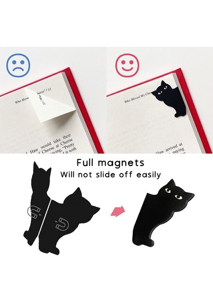 6 Adet Kedi 6 Adet Siyah Kedi Kitap Ayracı Sevimli Karikatür Manyetik Sayfa Klipleri Kitap Işaretleyici Benzersiz Okuma Hediyesi A7405 (Yurt Dışından) modelleri