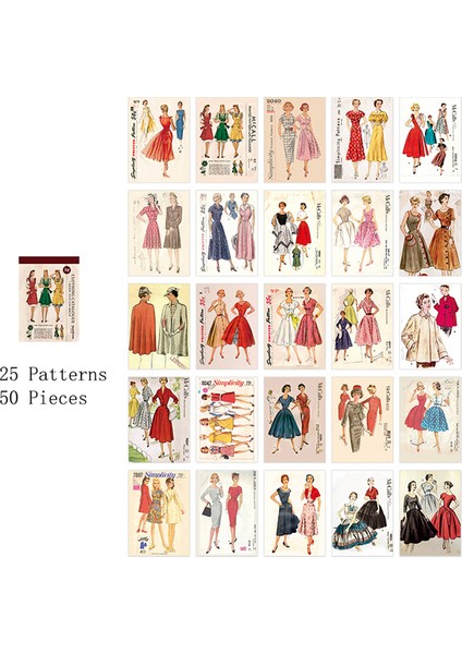 B Journamm 50 Adet/paket Moda Giyim Tarzı Malzemeler Kitap Dıy Scrapbooking Sanat Kolaj Kırtasiye Dekor Önemsiz Dergisi Kraft El Işi Kağıdı (Yurt Dışından)