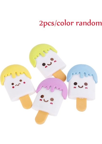 2 Adet 1/2/3/4/12 Adet Kawaii Dondurma Kauçuk Silgi Sanat Okul Ofis Malzemeleri Kırtasiye Kedi Paw Rujlar Patlamış Mısır Kitap (Yurt Dışından)