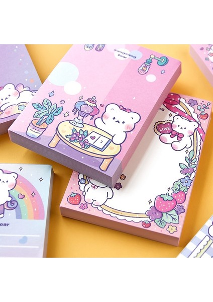 Lianairiji 100 Adet Memo Sevimli Ayı Mor Pinky Mesaj Notları El Kitabı Malzeme Kağıt Kız Erkek Bloknotlar (Yurt Dışından)