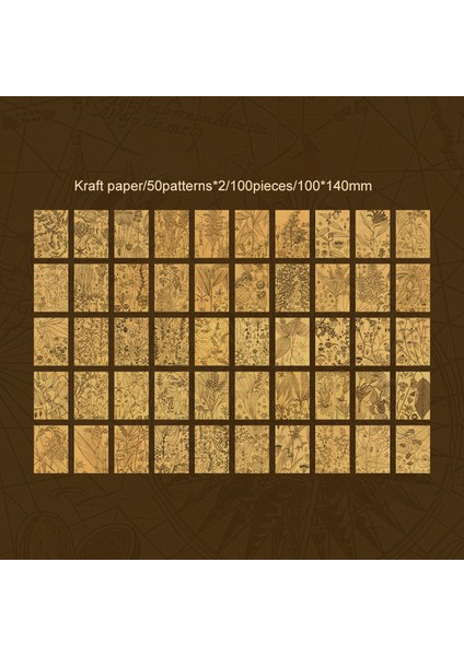 F Journamm 100 Adet/paket Vintage Kraft Kağıt Dıy Scrapbooking Malzemeleri Dekor Önemsiz Dergisi Kolaj Kırtasiye Arka Plan Dekor Kağıt (Yurt Dışından)