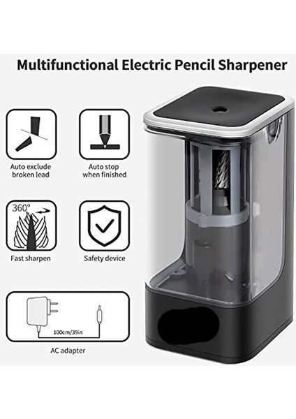Çocuklar Için Beyaz Siyah Beyaz Profesyonel Elektrikli Kalemtıraş Kalem Elektrikli Ağır Mekanik Otomatik (Yurt Dışından) modelleri
