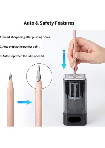 Çocuklar Için Beyaz Siyah Beyaz Profesyonel Elektrikli Kalemtıraş Kalem Elektrikli Ağır Mekanik Otomatik (Yurt Dışından) indirimleri