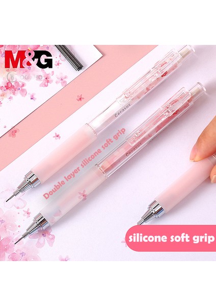 Mg Sakura Çiçekleri Otomatik Kalem 0.5mm/0.7mm Pembe Hiçbir Kırık Dolum Mekanik Kurşun Kalemler Çocuklar Hediyeler Için Öğrenci Malzemeleri (Yurt Dışından)