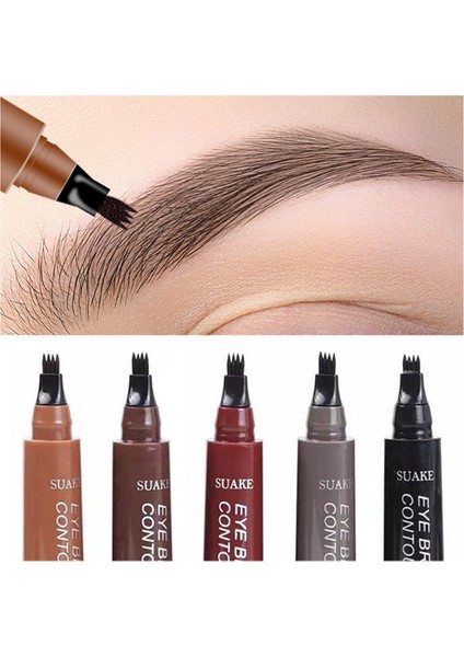 02 Koyu Kahverengi 5 Renk Kaş Kalemi Su Geçirmez 4 Çatal Ucu Kaş Dövme Kalem Brezilya Için Uzun Ömürlü Doğal Koyu Kahverengi Sıvı Göz Kaş Kalemi (Yurt Dışından) fiyatları