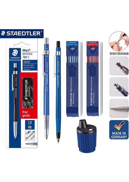 Renkli Staedtler Mekanik Kurşun Kalem 780C/788C Anime Mühendisliği Çizim Tasarım Manga 2.0mm Premium Çizim Kalem Kırtasiye Malzemeleri (Yurt Dışından) fiyatları