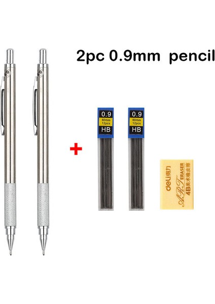 2 Adet 0.9mm Kalem Mekanik Kurşun Kalem Seti 0.3 0.5 0.7 0.9 1.3 2.0mm Tam Metal Sanat Çizim Boyama Otomatik Kurşun Kalem Ofis Okul Kaynağı (Yurt Dışından)