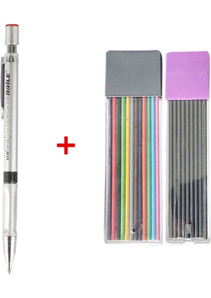 Q 2b Otomatik Kalemler 2.0mm Mekanik Kurşun Kalem Seti 12 Adet Gri/renkli Kalem Kurşun Çizim Yazma Araçları Kırtasiye (Yurt Dışından)