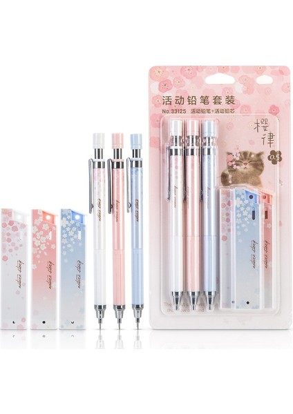 2 Kutu 0.7mm 6 Adet Kawaii Kiraz Çiçeği Mekanik Kalem Seti Yedekler ile Sevimli Otomatik Kalem Kore Kırtasiye Basın Kalemler Ofis Malzemeleri (Yurt Dışından)